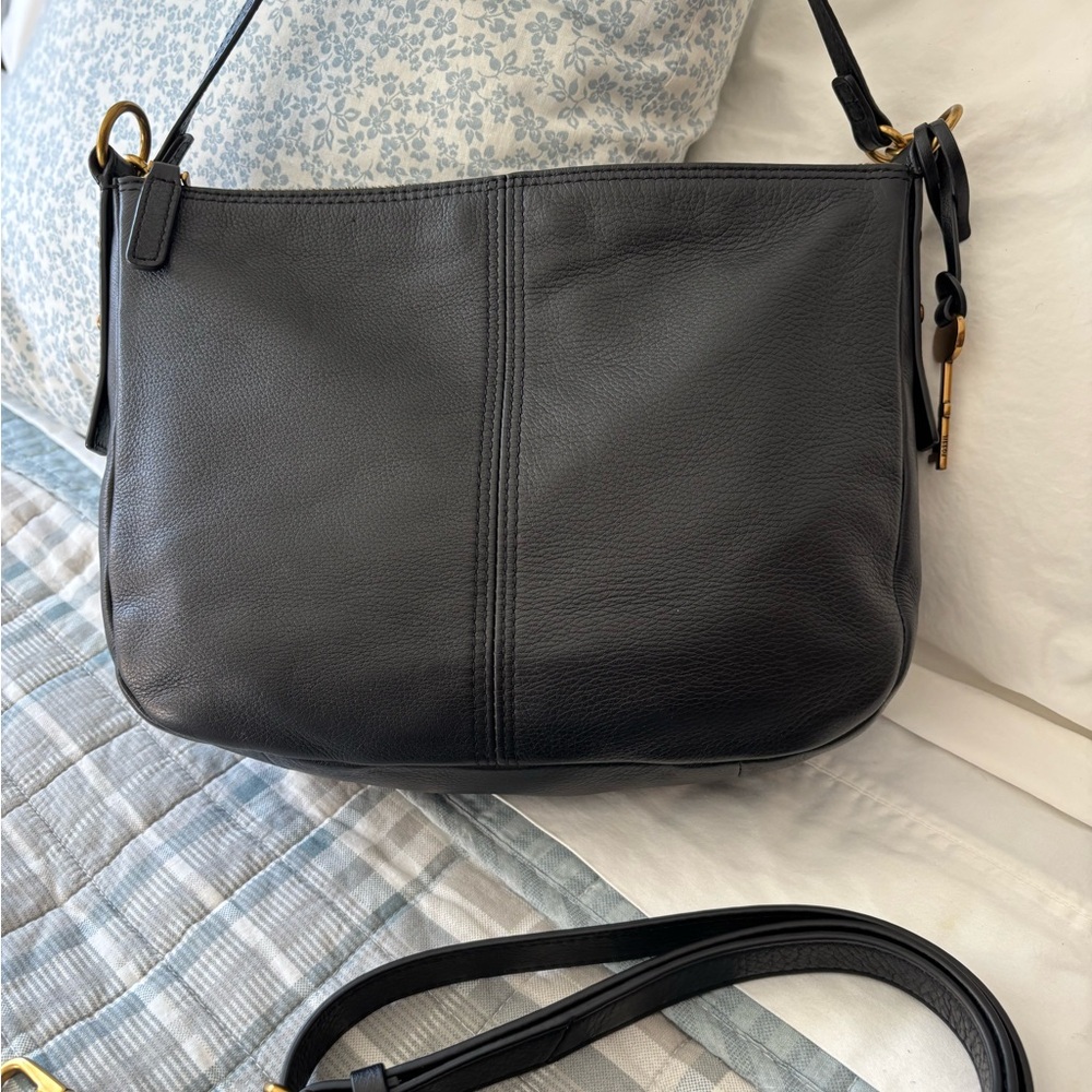 ***SOLD***Fossil Black Leather Jolie satchel crossbody